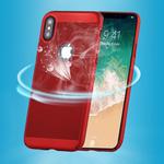 For   iPhone X / XS   Fuel Injection Breathable Mesh PC Anti-Scratch Protective Cover Case (Red)