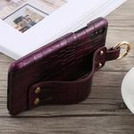 For iPhone X Painted Pattern PU+PC Case with Holder(Purple)
