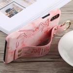 For iPhone X Painted Pattern PU+PC Case with Holder(Long Pink Panther)