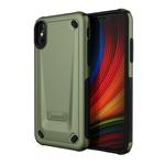 For iPhone X / XS Ultra-thin TPU+PC Mechanic Shockproof Protective Case (Army Green)
