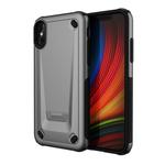 For iPhone X / XS Ultra-thin TPU+PC Mechanic Shockproof Protective Case (Grey)
