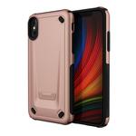 For iPhone X / XS Ultra-thin TPU+PC Mechanic Shockproof Protective Case (Rose Gold)