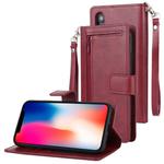 GOOSPERY DETACHABLE DIARY Horizontal Flip Leather Case with Holder & Card Slots & Zipper & Wallet for iPhone XR(Wine Red)
