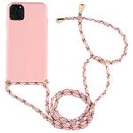 For iPhone 11 TPU Anti-Fall Mobile Phone Case With Lanyard (Rose Gold)