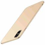 For iPhone XS Max MOFI Frosted PC Ultra-thin Full Coverage Protective Case (Gold)
