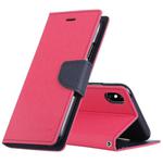 GOOSPERY FANCY DIARY Horizontal Flip Leather Case for iPhone XS Max, with Holder & Card Slots & Wallet(Rose Red)