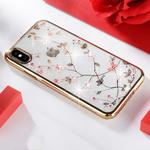 SULADA Flower Pattern Plating Diamond PC Case for iPhone XS Max (Gold)