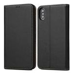 For iPhone XS Max Horizontal Flip PU Leather Case with Holder & Card Slots & Wallet(Black)