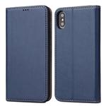 For iPhone XS Max Horizontal Flip PU Leather Case with Holder & Card Slots & Wallet(Blue)