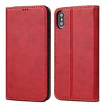 For iPhone XS Max Horizontal Flip PU Leather Case with Holder & Card Slots & Wallet(Red)