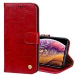 For iPhone XS Max Business Style Oil Wax Texture Horizontal Flip Leather Case with Holder & Card Slots & Wallet (Red)