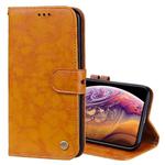 For iPhone XS Max Business Style Oil Wax Texture Horizontal Flip Leather Case with Holder & Card Slots & Wallet (Yellow)