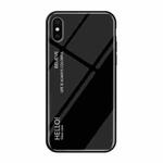 For iPhone XS Max Gradient Color Glass Case (Black)