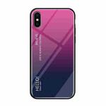 For iPhone XS Max Gradient Color Glass Case (Magenta)