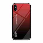 For iPhone XS Max Gradient Color Glass Case (Red)