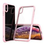 For iPhone XS Max Transparent Acrylic + TPU Airbag Shockproof Case (Pink)