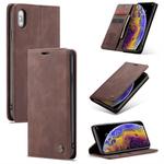 For iPhone XS Max CaseMe-013 Multifunctional Retro Frosted Horizontal Flip Leather Case with Card Slot & Holder & Wallet(Coffee)