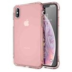 For iPhone XS Max Transparent TPU Airbag Shockproof Case (Rose Gold)