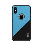 For iPhone XS Max MOFI Shockproof TPU + PC + Cloth Pasted Case (Blue)