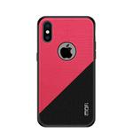 For iPhone XS Max MOFI Shockproof TPU + PC + Cloth Pasted Case (Red)