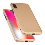 For iPhone XS Max 360 Degrees Full Coverage Detachable PC Case with Tempered Glass Film (Gold)