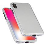 For iPhone XS Max 360 Degrees Full Coverage Detachable PC Case with Tempered Glass Film (Silver)