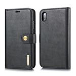 For iPhone XS Max DG.MING Crazy Horse Texture Flip Detachable Magnetic Leather Case with Holder & Card Slots & Wallet (Black)