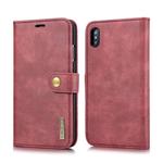 For iPhone XS Max DG.MING Crazy Horse Texture Flip Detachable Magnetic Leather Case with Holder & Card Slots & Wallet (Red)