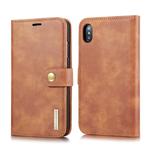 For iPhone XS Max DG.MING Crazy Horse Texture Flip Detachable Magnetic Leather Case with Holder & Card Slots & Wallet (Brown)