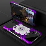 For iPhone XS Max Hero Series Rugged Armor Metal Protective Case (Purple + Silver)
