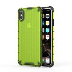 For iPhone XS Max Shockproof Honeycomb PC + TPU Protective Case (Green)