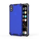 For iPhone XS Max Shockproof Honeycomb PC + TPU Protective Case (Blue)