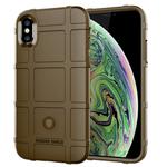 For iPhone XS Max Full Coverage Shockproof TPU Case(Brown)