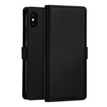 DZGOGO MILO Series PC + PU Horizontal Flip Leather Case for iPhone XS Max, with Holder & Card Slot & Wallet(Black)