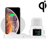 N30 3 in 1 Fast Wireless Charger Holder for Qi Standard Smartphones & iWatch & AirPods(White)