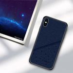 For iPhone XS Max PINWUYO Full Coverage Waterproof Shockproof PC+TPU+PU Case (Blue)