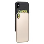 GOOSPERY Sky Slide Bumper TPU + PC Case for iPhone XS Max,with Card Slot(Gold)