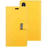 For iPhone XS Max GOOSPERY RICH DIARY Crazy Horse Texture Horizontal Flip Leather Case with Card Slots & Wallet (Yellow)