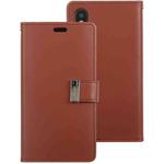 For iPhone XS Max GOOSPERY RICH DIARY Crazy Horse Texture Horizontal Flip Leather Case with Card Slots & Wallet (Brown)