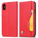 For iPhone XS Max Knead Skin Texture Horizontal Flip Leather Case with Photo Frame & Holder & Card Slots & Wallet(Red)