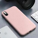 For iPhone XS Max Starry Series Shockproof  Straw Material + TPU Protective Case (Pink)