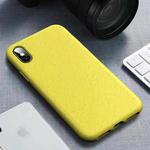 For iPhone XS Max Starry Series Shockproof  Straw Material + TPU Protective Case (Yellow)