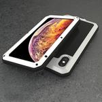 For iPhone XS Max Waterproof Dustproof Shockproof Aluminum Alloy + Tempered Glass + Silicone Case (Silver)