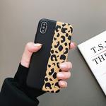 For iPhone XS Max Leopard Pattern Shockproof IMD Scrub Soft TPU Case (Black Yellow)