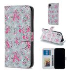 For iPhone XR Rose Pattern Horizontal Flip Leather Case with Holder & Card Slots & Photo Frame & Wallet