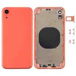 Back Housing Cover with Camera Lens & SIM Card Tray & Side Keys for iPhone XR(Coral)