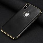 SULADA Plating Edge TPU + Leather Magnetic Protective Case for iPhone XR (Black)
