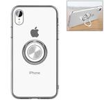 For iPhone XR Transparent TPU Metal Ring Case with Metal Ring Holder(Transparent)