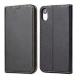 For iPhone XR Horizontal Flip PU Leather Case with Holder & Card Slots & Wallet(Black)