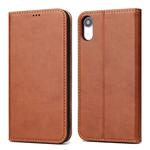 For iPhone XR Horizontal Flip PU Leather Case with Holder & Card Slots & Wallet(Brown)